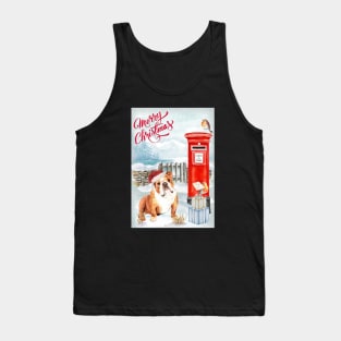 English Bulldog Merry Christmas Santa Dog Tank Top